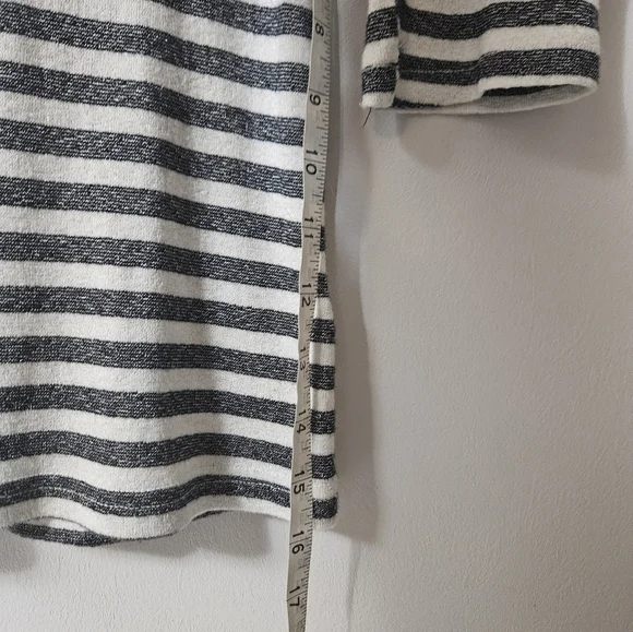 Michael Stars For Anthropologie Gray And White Striped 3/4 Sleeve Top! - Picture 5 of 6